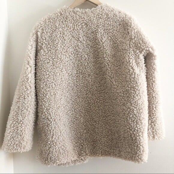 Sherpa Teddy Coat with Leopard Lining Medium Band of Gypsies - Picture 3 of 5